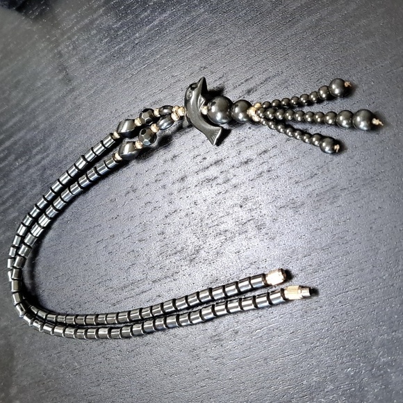 Hematite Dolphin Necklace with Barrel Closure - Picture 7 of 7